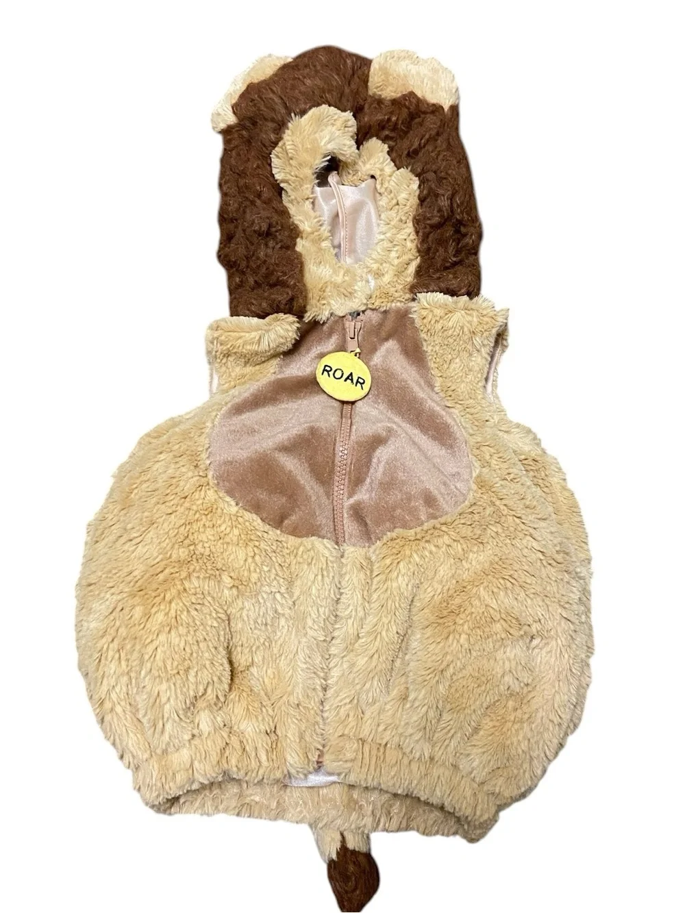 Going Wild Baby Lion Costume Vest Hooded Plush Fuzzy 12M Halloween TrickorTreat